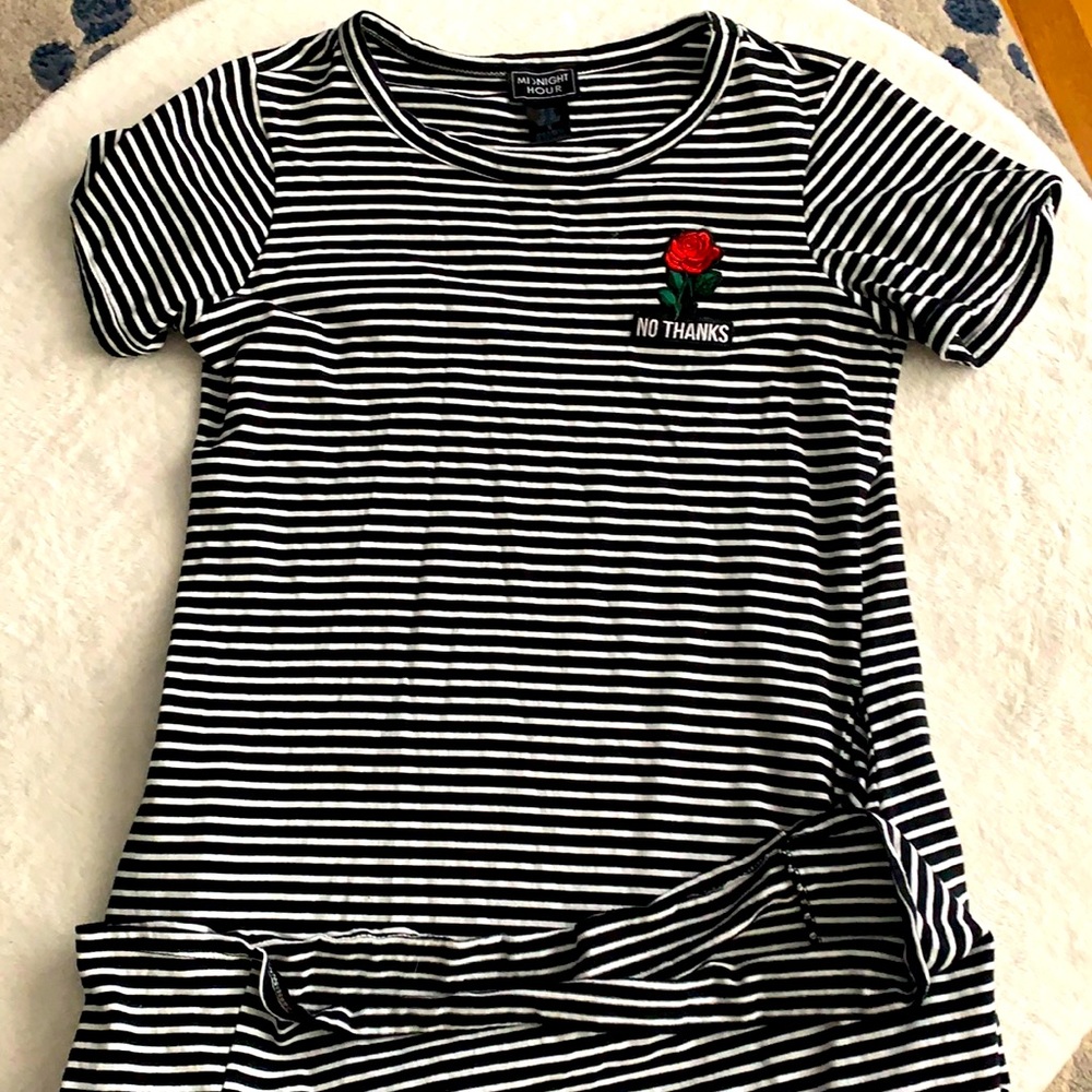 Cute Goth Striped Dress With Pockets